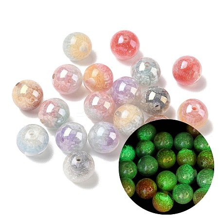 Luminous Two Tone Resin & Glitter Powder Beads RESI-F073-02-1