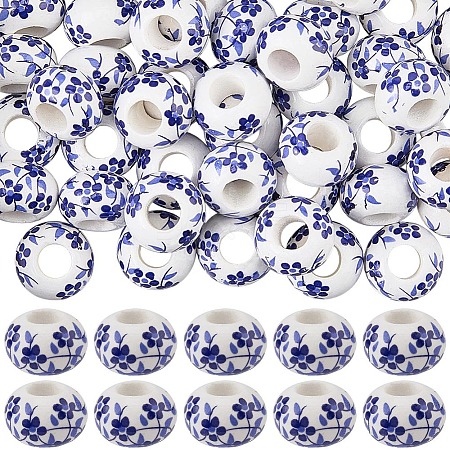 60Pcs Handmade Porcelain European Beads PORC-SC0001-25B-1