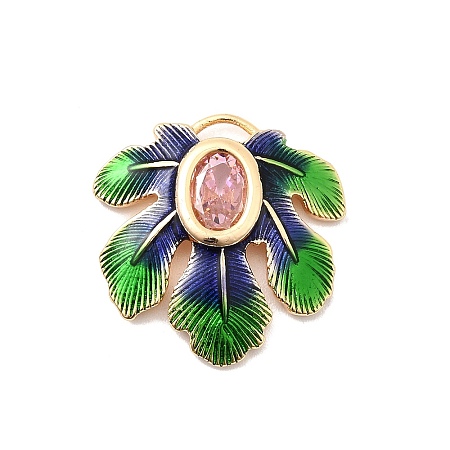 Brass Micro Pave Cubic Zirconia Pendants KK-A277-04G-01-1