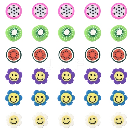 Handmade Polymer Clay Cabochons CLAY-YW0001-06-1
