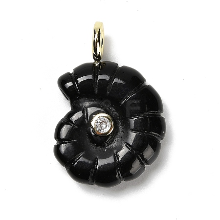 Natural Obsidian Pendants G-A287-01G-03-1