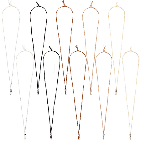 10Pcs 5 Colors Waxed Polyester Cord Adjustable Necklaces Making AJEW-SC0004-32-1