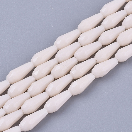 Opaque Solid Color Glass Beads Strands GLAA-T009-001F-1