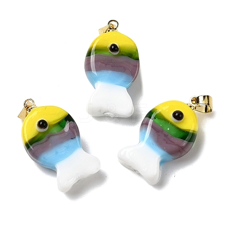 Handmade Lampwork Pendants LAMP-A007-01G-05-02-1
