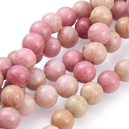 Natural Rhodonite Bead Strands G-E441-01-8mm-1