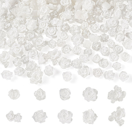 200Pcs Flower & Butterfly Resin Cabochons CRES-TA0001-89H-1