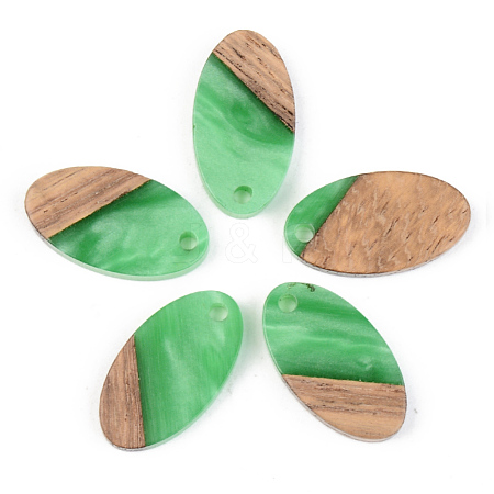 Opaque Resin & Walnut Wood Pendants RESI-S389-041A-C03-1