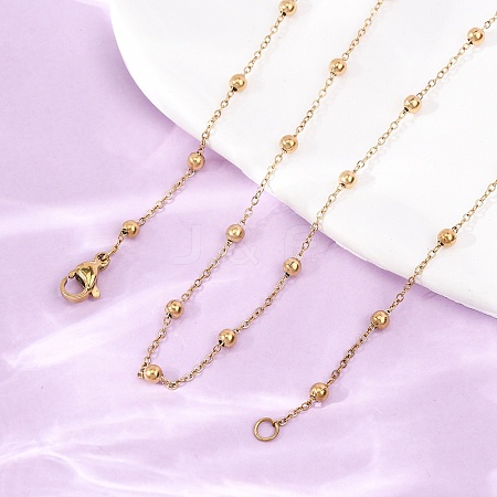 304 Stainless Steel Ball Link Chain/Satellite Chain Necklaces SA-CBA4160-20G-1