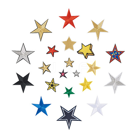 Star Computerized Embroidery Polyester Iron On Patches PATC-TAC0001-02-1