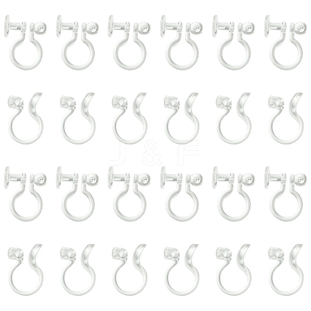 20Pcs 2 Styles Plastic Clip-on Earring Converters Findings KY-FS0001-27-1