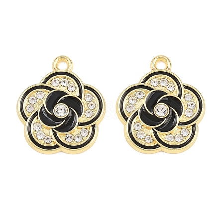 Alloy Black Enamel Pendants FIND-C095-09G-1