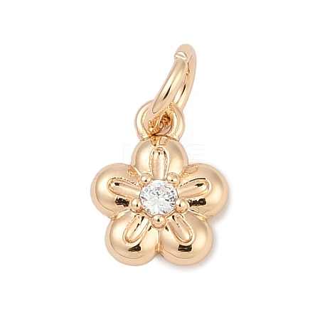 Brass Micro Pave Cubic Zirconia Charms KK-Q096-03B-G-1