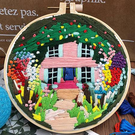 DIY Garden Pattern Embroidery Starter Kit DIY-C038-14-1