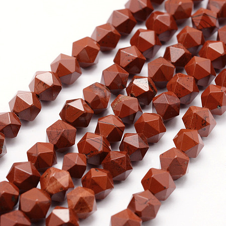 Natural Red Jasper Beads Strands G-F523-27-10mm-1