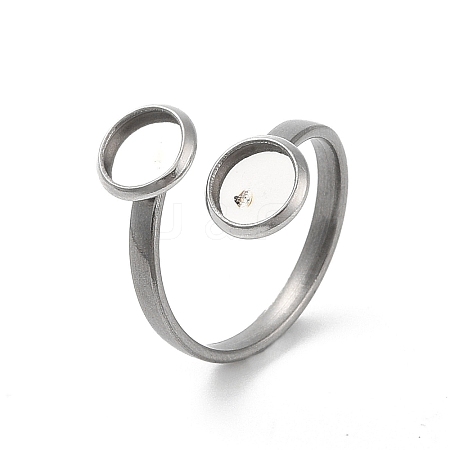 Non-Tarnish 304 Stainless Steel Open Cuff Ring Findings LS-X-STAS-E124-05A-P-1