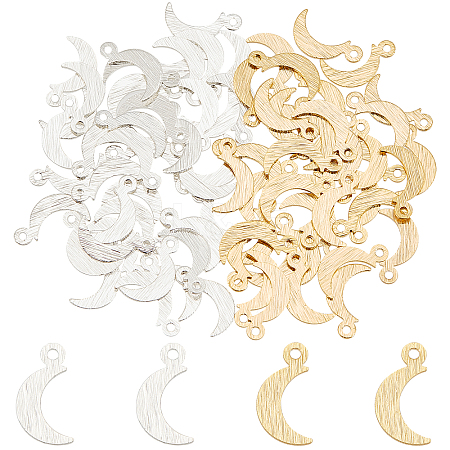 80Pcs 2 Colors Brass Charms KK-FH0003-73-1