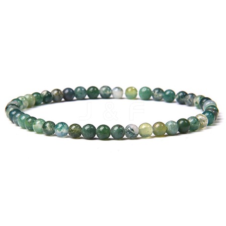 Natural Moss Agate Beads Stretch Bracelets XZ8284-1-1