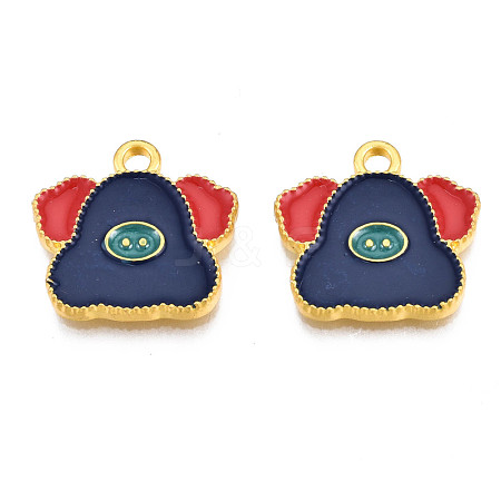 Rack Plating Alloy Enamel Pendants ENAM-S122-55G-1