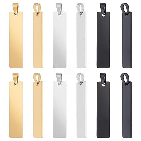 Unicraftale 12Pcs 3 Colors 304 Stainless Steel Pendants STAS-UN0044-19-1