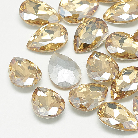 Pointed Back Glass Rhinestone Cabochons RGLA-T081-7x10mm-06-1