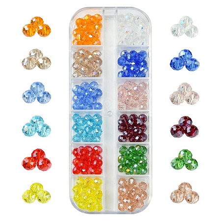 180Pcs 12 Colors Electroplate Glass Beads Strands EGLA-FS0001-40-1