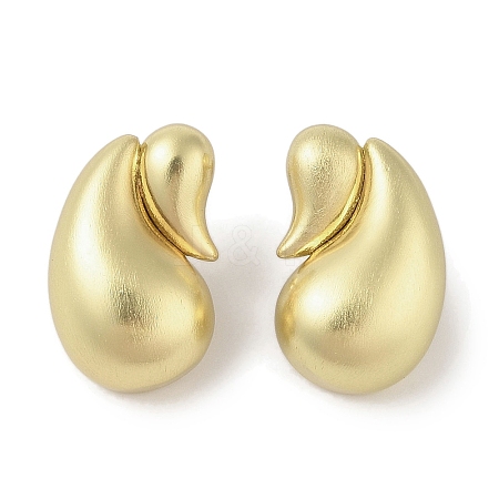 Teardrop Brass Stud Earrings for Women EJEW-Q389-03A-G-1