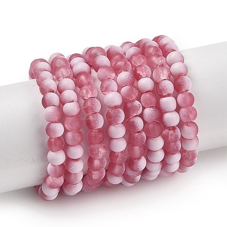 Frosted Crackle Glass Beads X1-GLAA-U001-4mm-M13-1