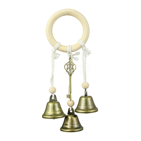 Iron Witch Bells for Door Knob for Protection HJEW-JM02223-1