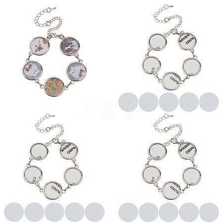 4 Sets Sublimation Blank Alloy Bracelet Making BJEW-FH0001-10C-1