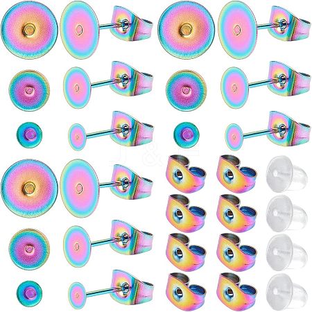 36Pcs 3 Size 304 Stainless Steel Stud Earring Findings DIY-DC0001-55-1