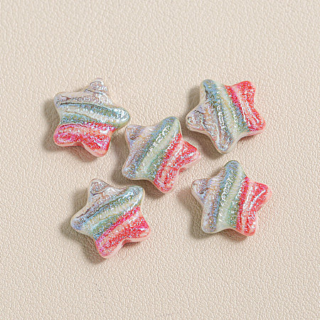 15Pcs Printed Resin Beads RESI-CJC0006-036J-1