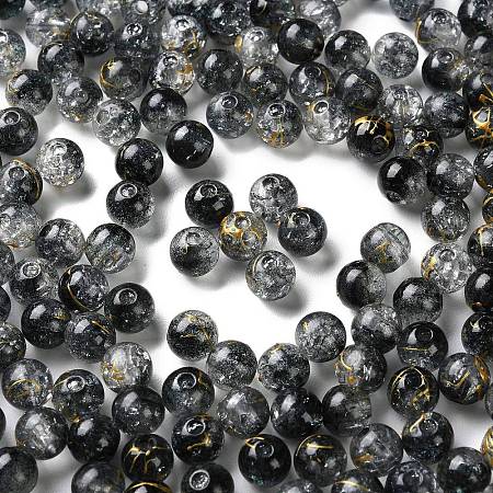 Transparent Crackle Acrylic Beads DACR-D300-01D-8mm-1