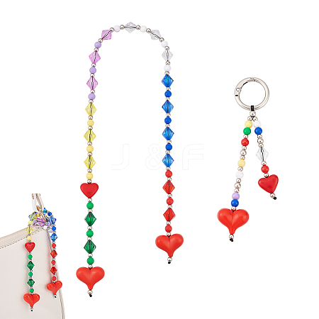 2Pcs Alloy Bag Extender Chains and Pendant Decorations HJEW-PH02400-1