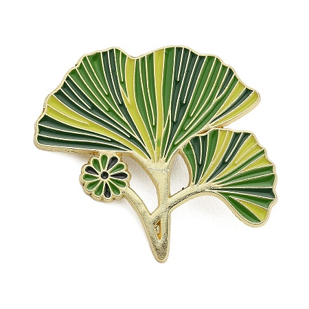 Ginkgo Leaf Enamel Pins JEWB-I060-01G-03-1