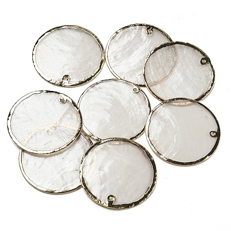 Natural Capiz Shell Pendants BSHE-Z005-09-1