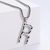 3Pcs Stainless Steel Textured Letter Pendants LW4134-18-1