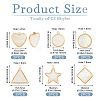 12Pcs 6 Styles Natural Shell Pendants BSHE-TA0002-06-3
