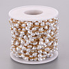 Handmade ABS Plastic Imitation Pearl Beaded Chains STAS-T052-39G-3