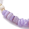 6Pcs 6 Colors Natural Freshwater Shell Chip & ABS Plastic Imitation Pearl Beaded Stretch Bracelets BJEW-JB12727-4