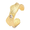 Rack Plating Brass Cubic Zirconia Open Cuff Rings for Women RJEW-S242-12G-1