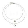 Brass Double Layer Necklaces NJEW-JN05013-4