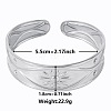 Stylish European and American Flower 304 Stainless Steel Cuff Bangles for Women WA6285-1-1