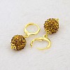 Dangling Round Ball Resin Rhinestone Earrings LS-EJEW-J080-17G-2
