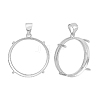 2Pcs 925 Sterling Silver Pendant Cabochon Settings STER-PH0003-98-6