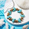 Beach Dolphin Dyed Synthetic Turquoise Stretch Bracelets BJEW-JB10292-02-1