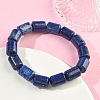 Column Dyed Natural Lapis Lazuli Beads Stretch Bracelets for Women Men BJEW-A148-01A-15-3