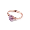 Natural Amethyst Chips Finger Ring RJEW-L082-03RG-05-3