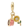 Brass Micro Pave Clear Cubic Zirconia European Dangle Charms KK-C137-11G-1