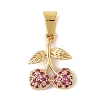 Brass Micro Pave Cubic Zirconia Pendants STAS-V013-05G-1