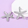 304 Stainless Steel Starfish Stud Earrings EJEW-Z135-02P-03-3